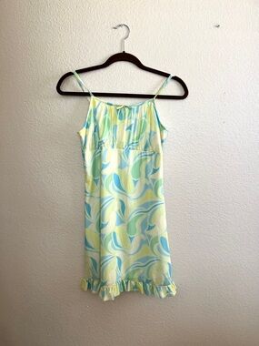 Sugar & Jade Pastel Swirl Slip Dress Y2K style